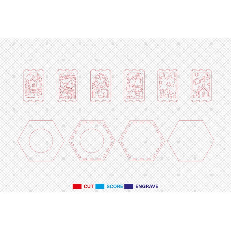 3D Merry Christmas Tea Light Holder Laser Cut File Christmas Nativity Scene Lamp Svg Santa Sleigh C 1