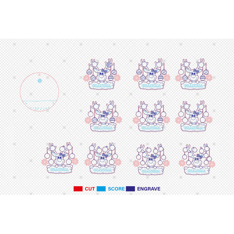 Personalized Grandma Deer Ornament Svg Christmas Balls Svg Christmas Ornament Svg Christmas Gift Sv 1