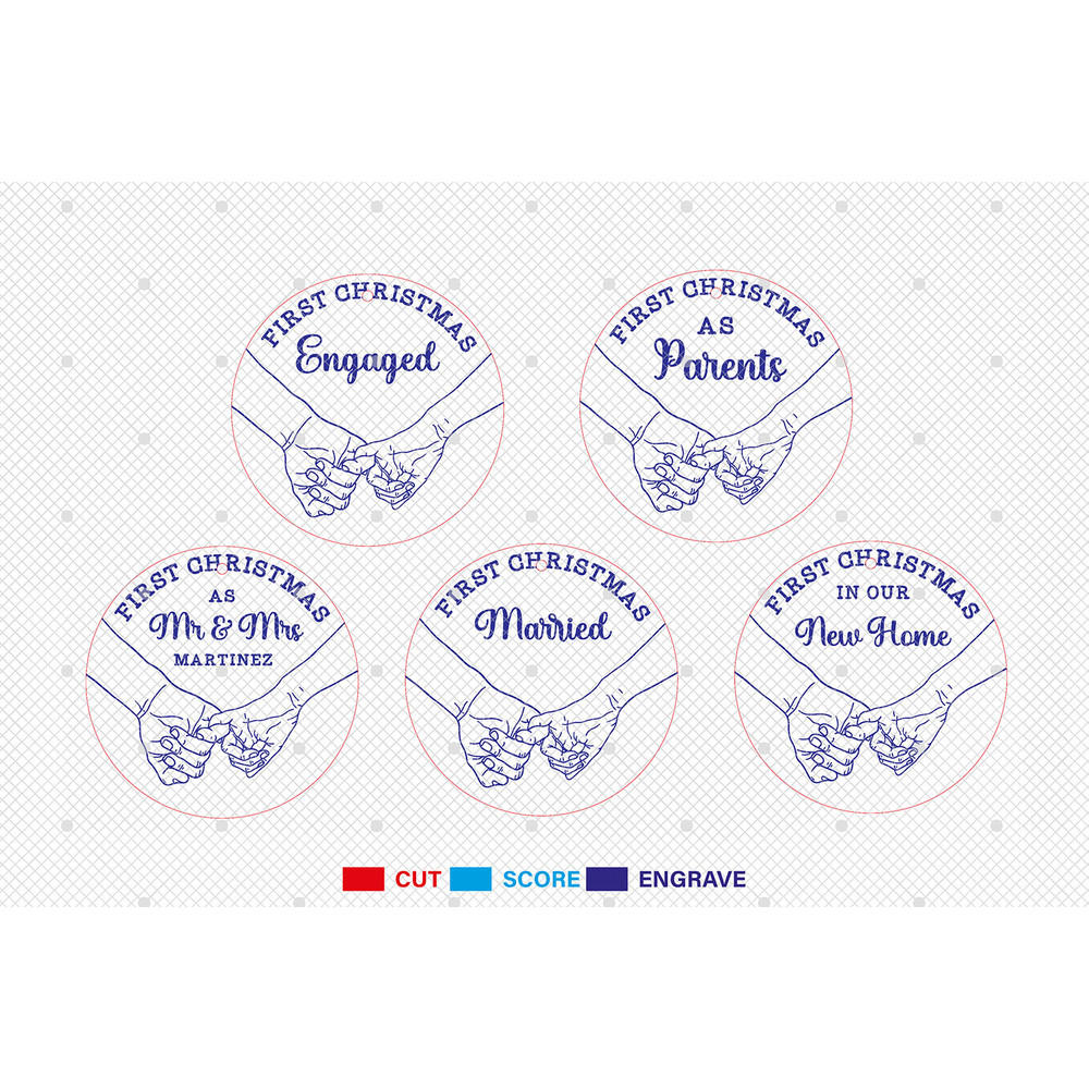 Personalized First Christmas As MrMrs Couple Holding Hands Ornament SvgChristmas Couple Ornament Sv 1