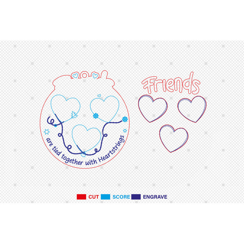 Personalized Friends Heartstrings Ornament Svg Bestie Ornament Svg Christmas Ornament Svg 1