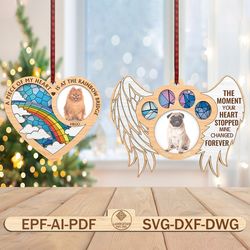 personalized loss of dog ornament svg,a piece of my heart is at rainbow bridge svg,memorial ornament svg