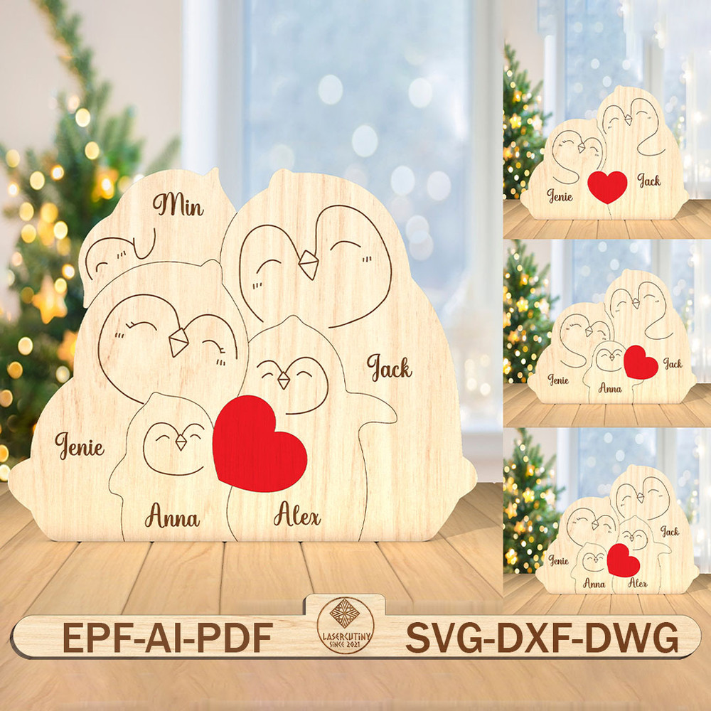 Personalized Penguin Family Puzzle Pieces Svg Penguin Family Svg Set 03 Babies Gift For Family 0