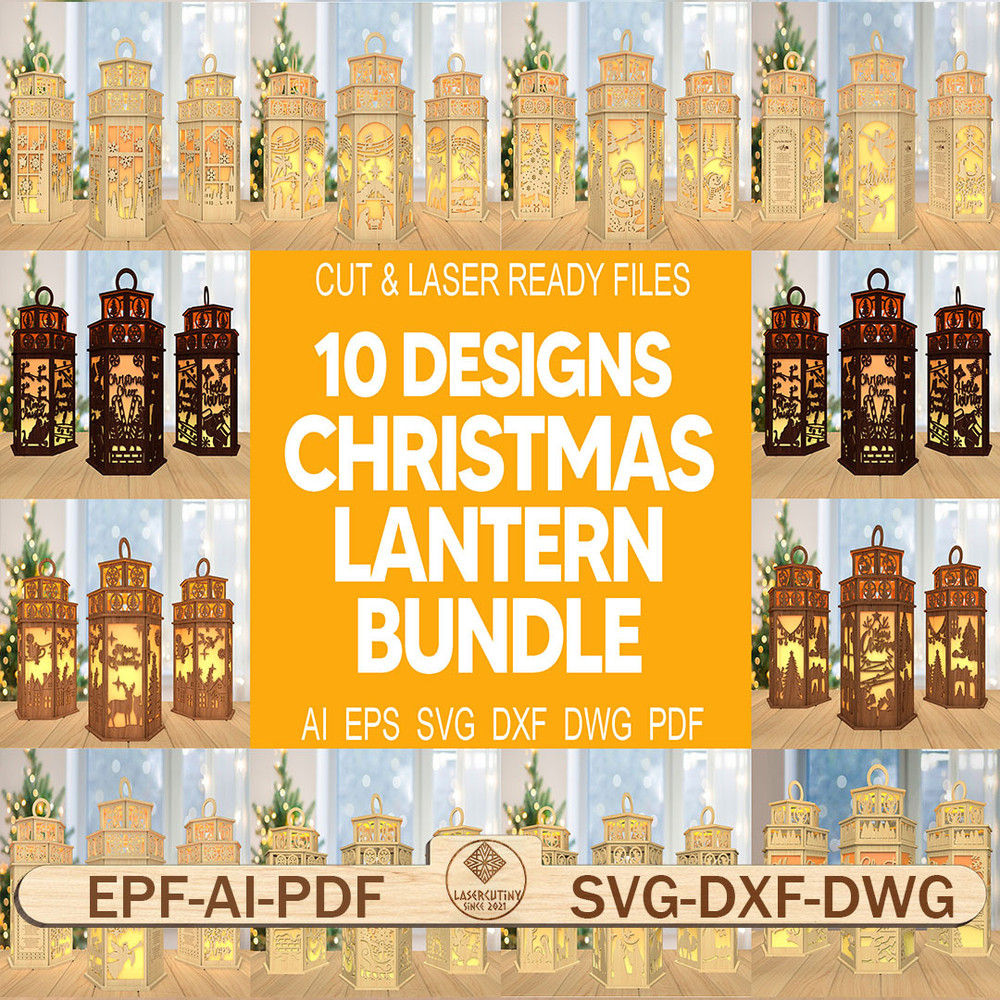 10 Christmas Lantern Bundle Laser Cut FileChristmas Scene Lantern Svg Nativity Scene SvgChristmas C 0