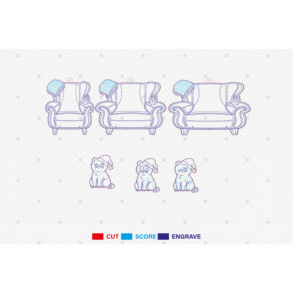 Christmas Cat Sitting In Armchair Ornament Svg Bundle Cat Breeds Ornament Svg Christmas Ornament Sv 1