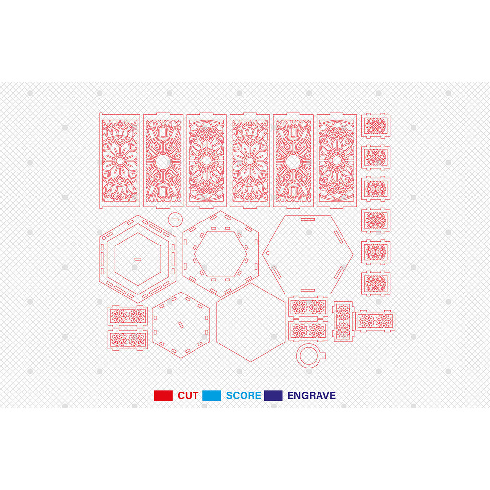 3D Mandala Flowers Lantern Laser Cut FileMandala Lantern Svg Mandala Flowers Svg Flowers Candle Lan 1