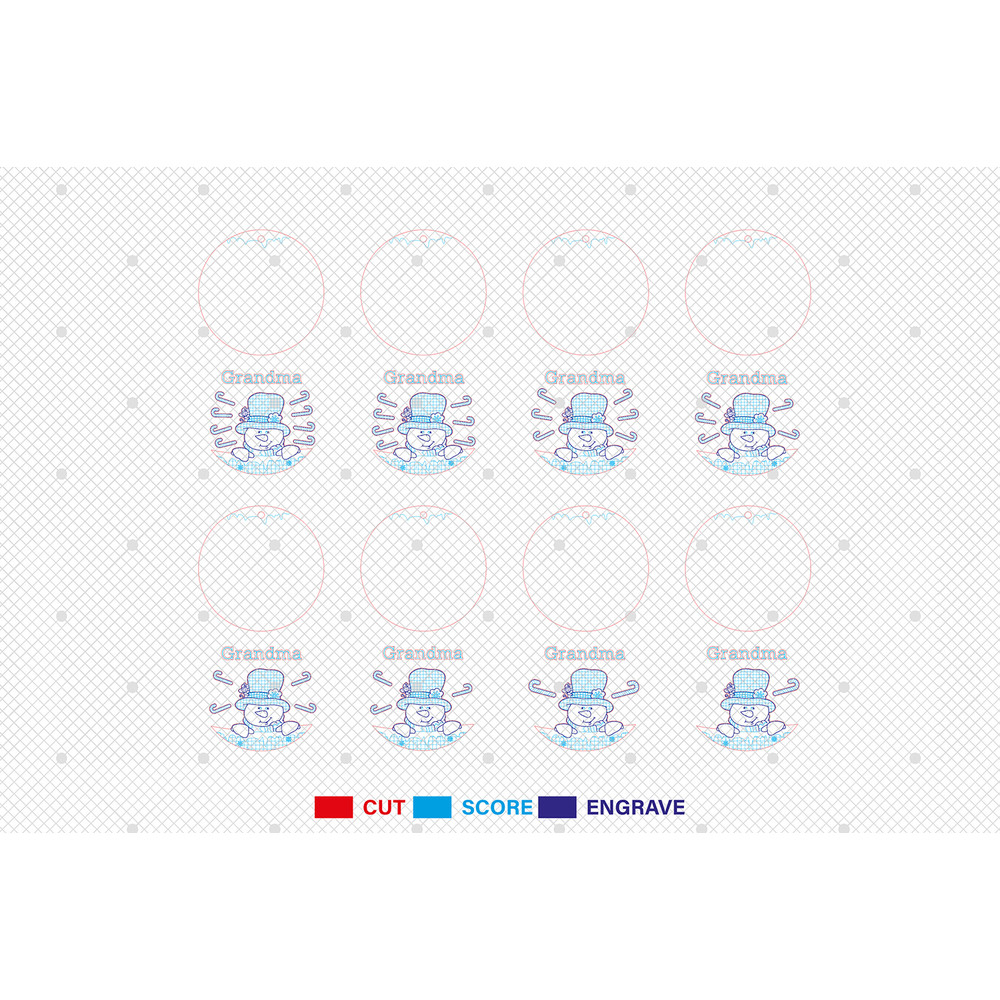 Personalized Grandma Snowman Ornament Svg Snowman Ornament Svg Custom Candy Cane Ornament Svg Chris 1