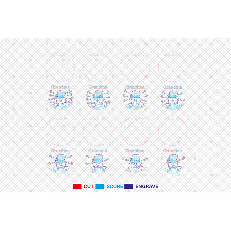 Personalized Grandma Snowman Ornament Svg Snowman Ornament Svg Custom Candy Cane Ornament Svg Chris 1