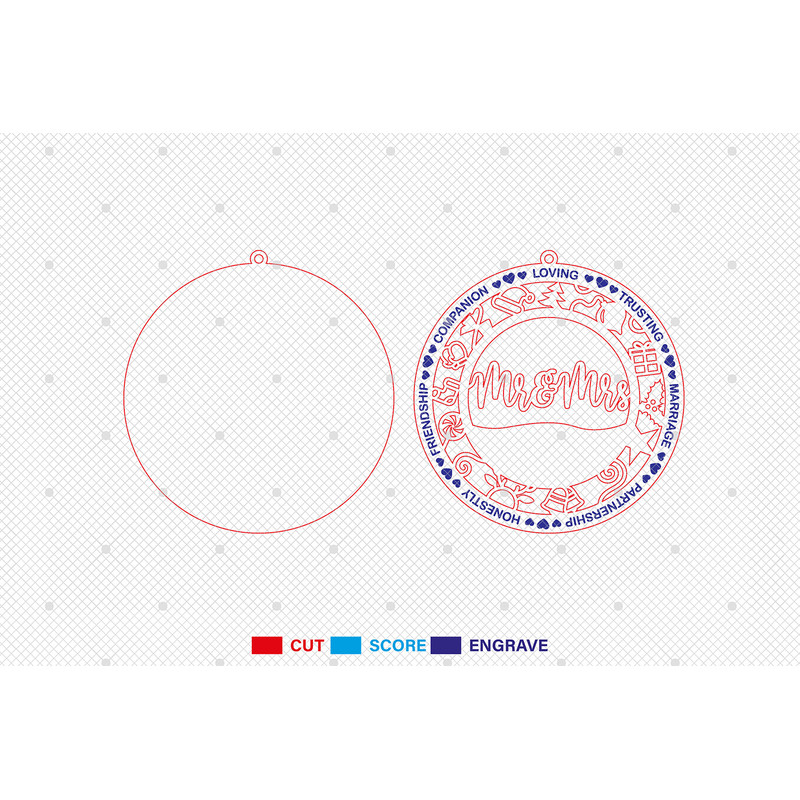 Personalized Mr And Mrs Ornament Svg Married Couple Ornament Svg Christmas Ornament Svg Christmas G 1