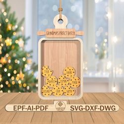 personalized cookie christmas ornament svg, 4d shaker ornament svg, perfect batch ornament svg,christmas gift svg