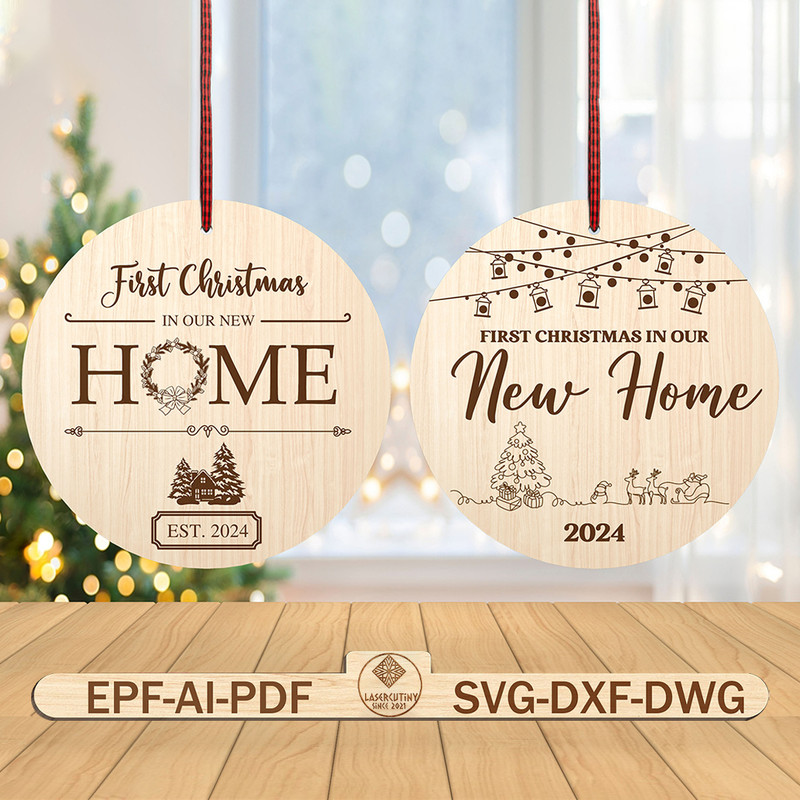 Personalized First Christmas In Our New House Ornament Svg Christmas House Ornament Svg Anniversary 0
