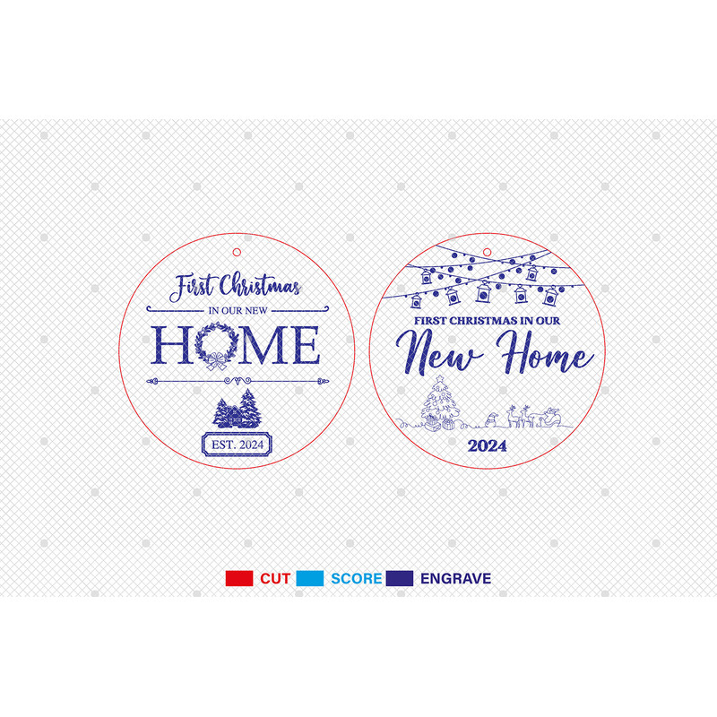 Personalized First Christmas In Our New House Ornament Svg Christmas House Ornament Svg Anniversary 1