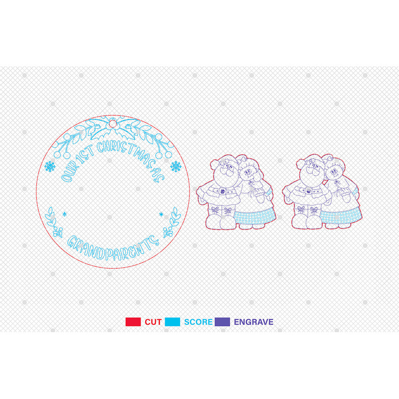 Personalized Our 1st Christmas As Grandparents Ornament Svg Mr And Mrs Claus Ornament Svg Christmas 1