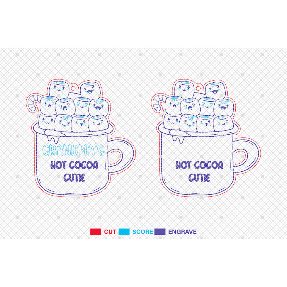 Personalized Grandmas Hot Cocoa Cuties Ornament Svg Marshmallow Hot Cocoa Ornament Svg Christmas Gi 1