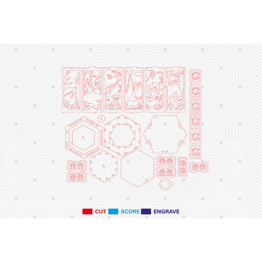 3D Nature Lantern Laser Cut FileNature Scene Lantern Svg Birds Svg Undersea Svg Forest Candle Lante 1
