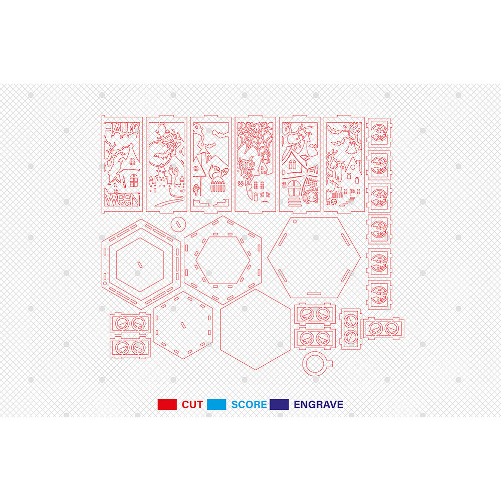3D Halloween Lantern Laser Cut FileHalloween Scene Lantern Svg Haunted House Svg Halloween Candle L 1
