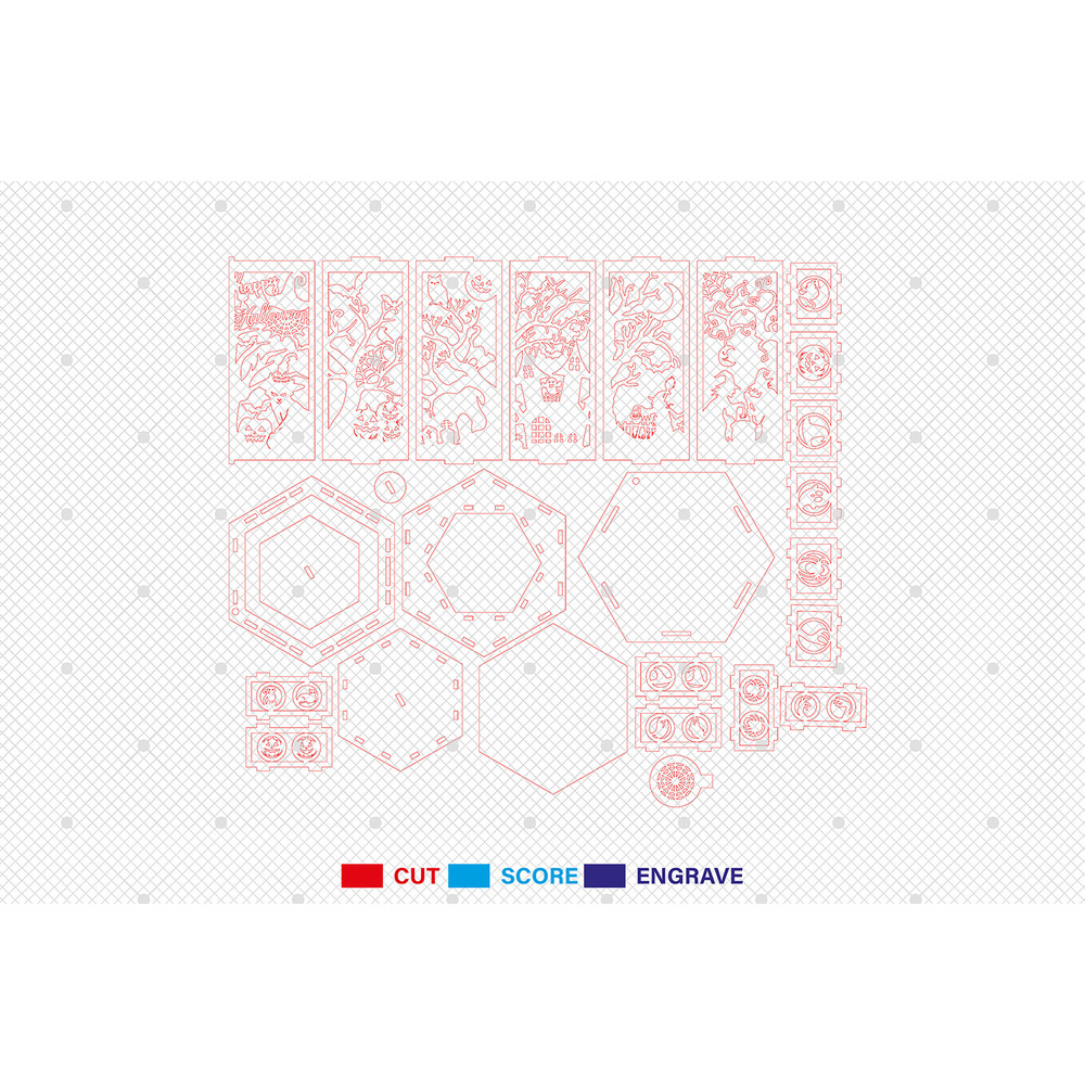 3D Halloween Lantern Laser Cut FileHalloween Scene Lantern Svg Black Cat Lantern Svg 1
