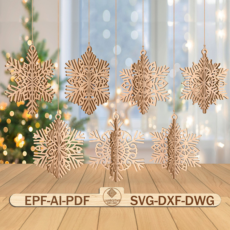 3D Snowflake Ornament Svg Bundle 3D Christmas Ornament Svg Christmas Ornament Svg 0