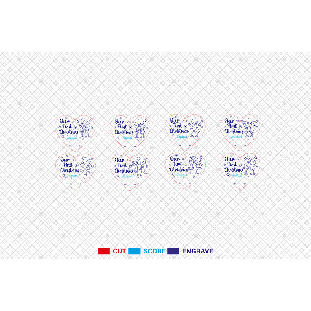 Personalized Couple First Christmas Doodle Ornament Svg Couple Ornament Svg 1