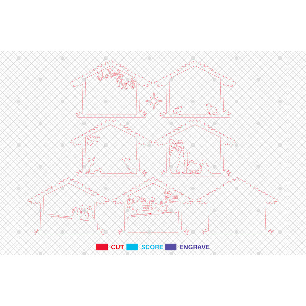 Multilayer Stable Scene Art Svg Nativity Scene Svg Christmas Scene Svg 1