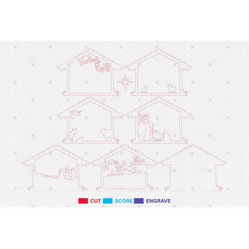 Multilayer Stable Scene Art Svg Nativity Scene Svg Christmas Scene Svg 1