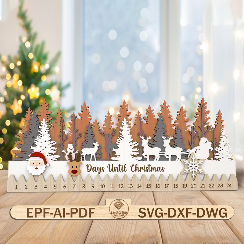 Winter Christmas Countdown Svg Days Until Christmas SvgChristmas Scene Svg Christmas Advent Calenda 0
