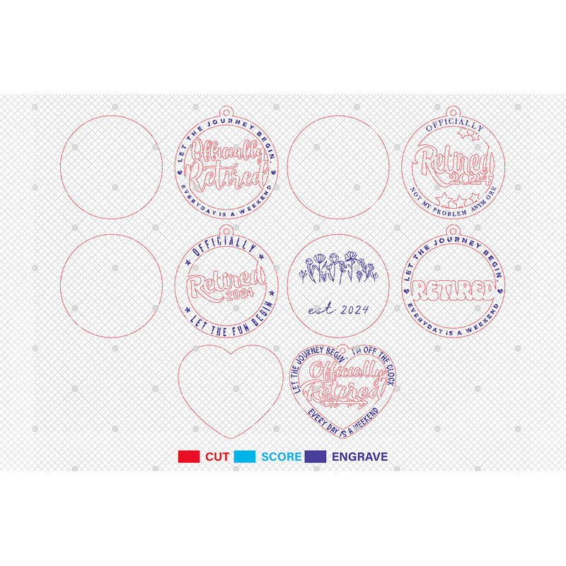 Retirement Ornament Svg Bundle Retired 2024 Ornament Svg Retirement Gift 1