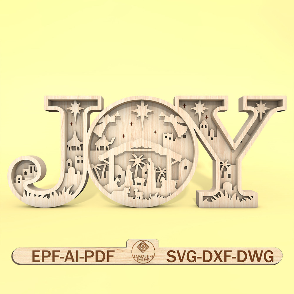 Multilayer Joy Scene Art Svg Nativity Scene Svg Christmas Scene Svg Birth Of Jesus Svg 5 Layer Art 0