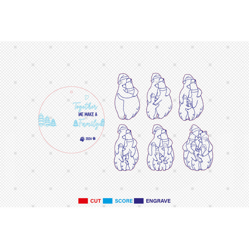 Personalized Together We Make A Family Ornament Svg Christmas Bear Family Ornament Svg Christmas Gi 1