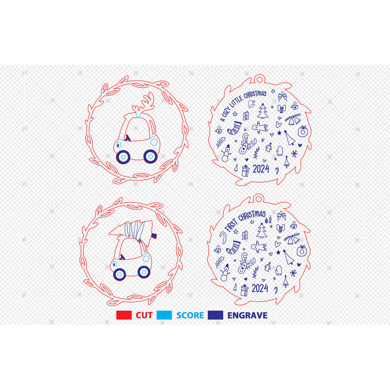 Christmas Cozy Coupe Ornament Svg Christmas Stocking Tag SvgBaby Ornament SvgChristmas Frame File S 1