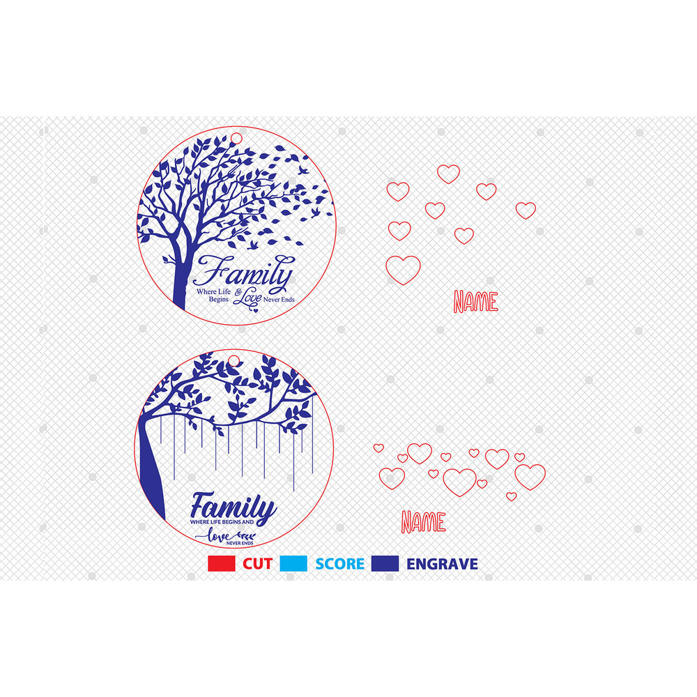 Personalized Family Tree Christmas Ornament SVG Family Gift Ornament Svg Christmas Ornament Svg Tre 1