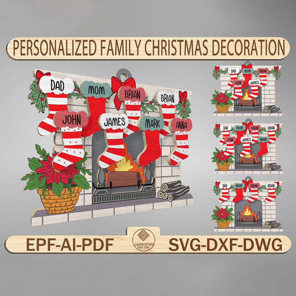 Personalized Wooden Family Christmas Ornament Svg Family Christmas Ornament Svg Christmas Ornament 0