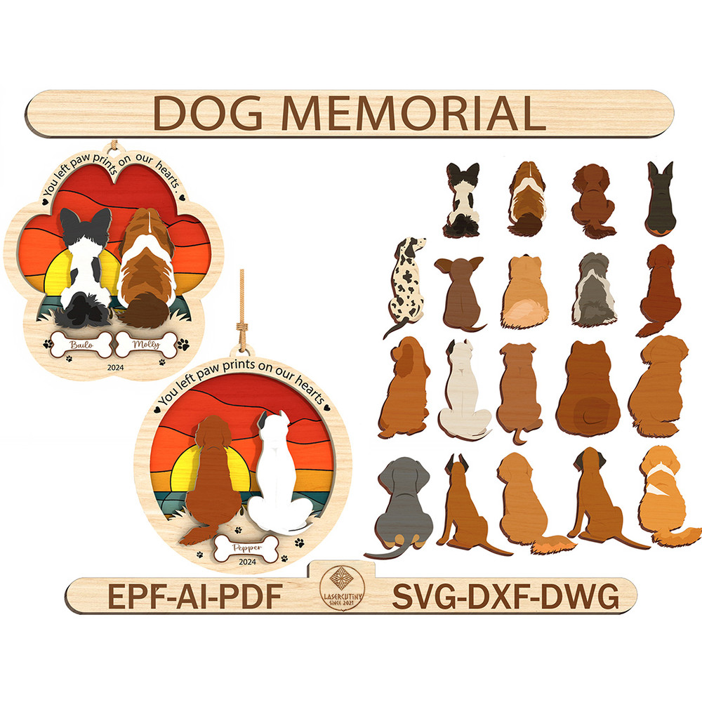 Custom Dog Name Memorial Ornament Svg Loss Of Dog Ornament SvgMemorial Dog SvgDog Memorial Gifts 0