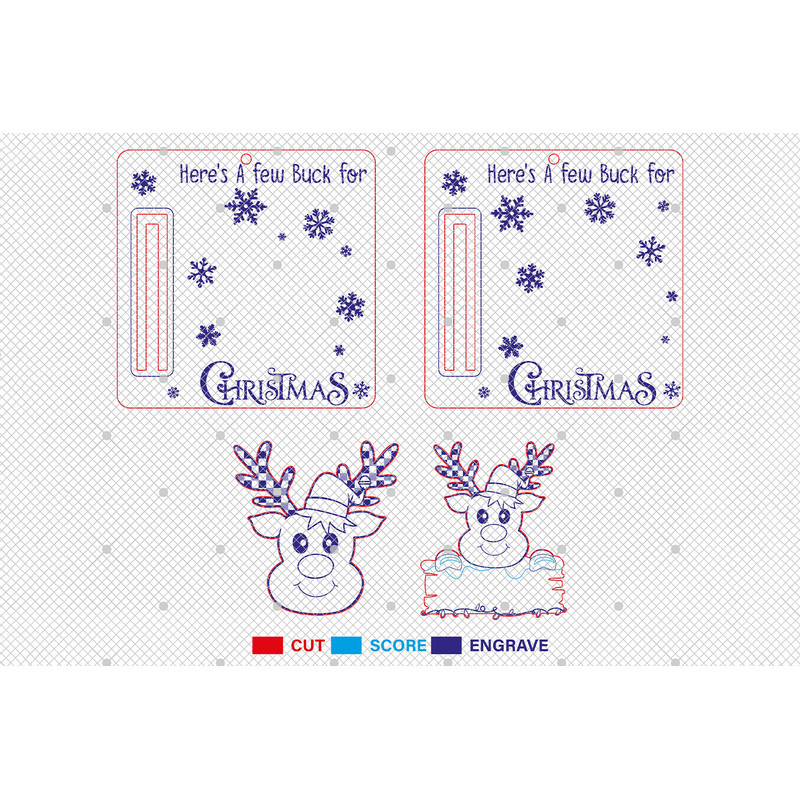 Bundle Cute Reindeer Christmas Money Holder Ornament SVG  Money Holder Ornament Svg Money Holder St 1