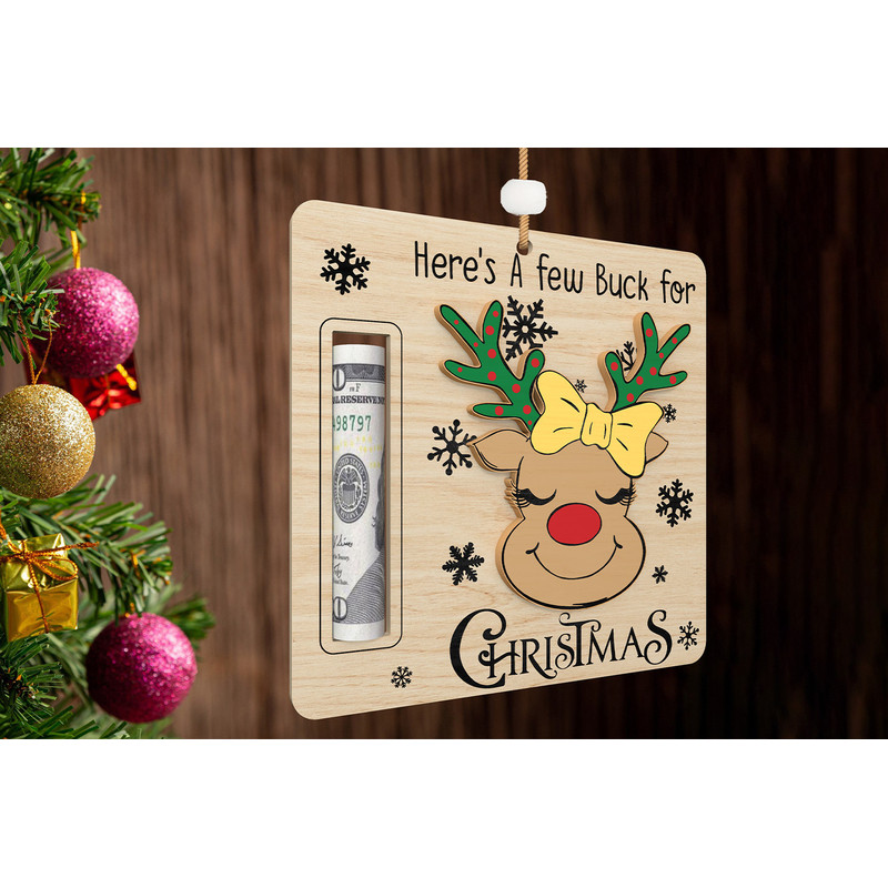 Bundle Cute Reindeer Christmas Money Holder Ornament SVG  Money Holder Ornament Svg Money Holder St 2