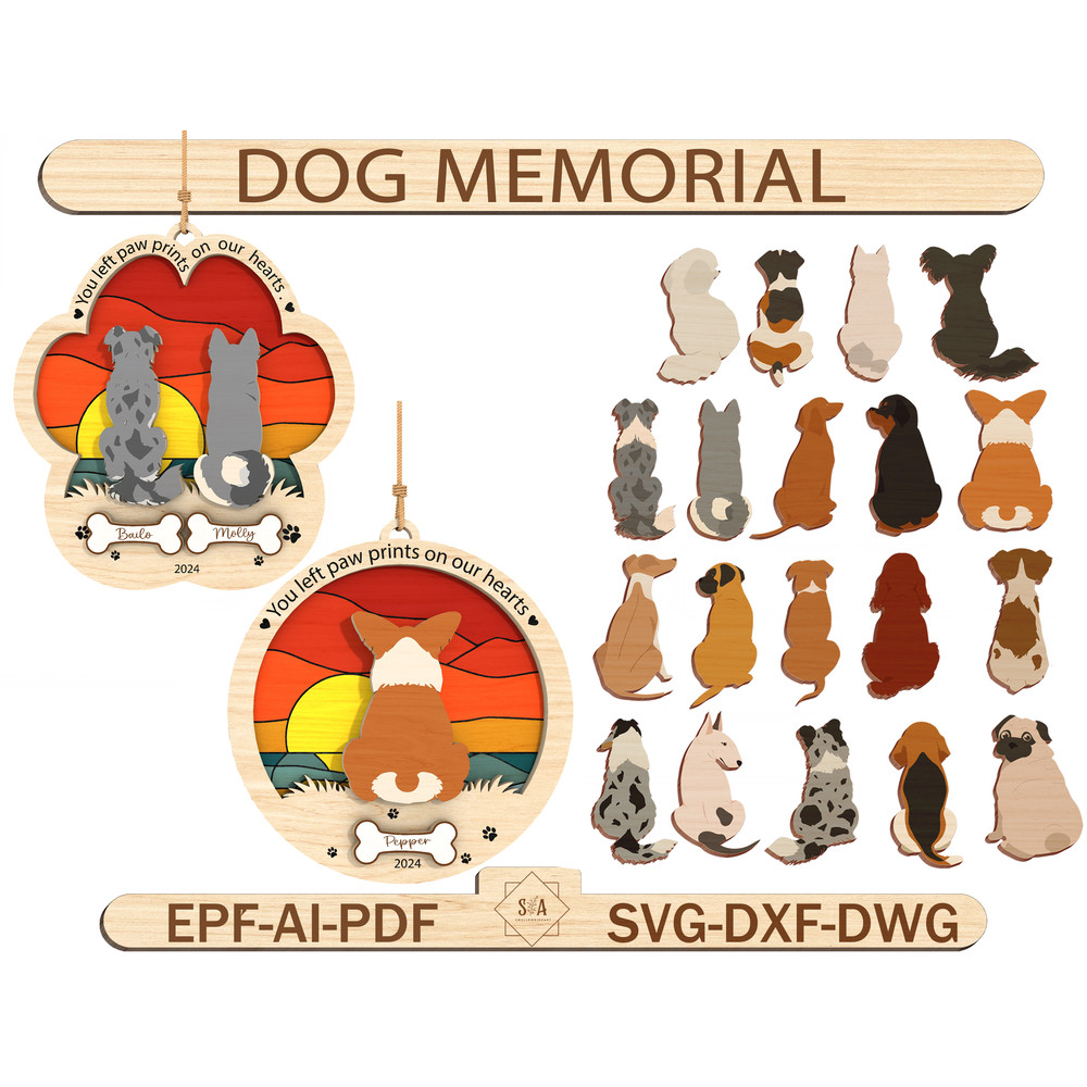 Custom Dog Name Ornament SvgDog Memorial Ornament SvgLoss Of Dog Ornament SvgDog Memorial Gift Orna 0