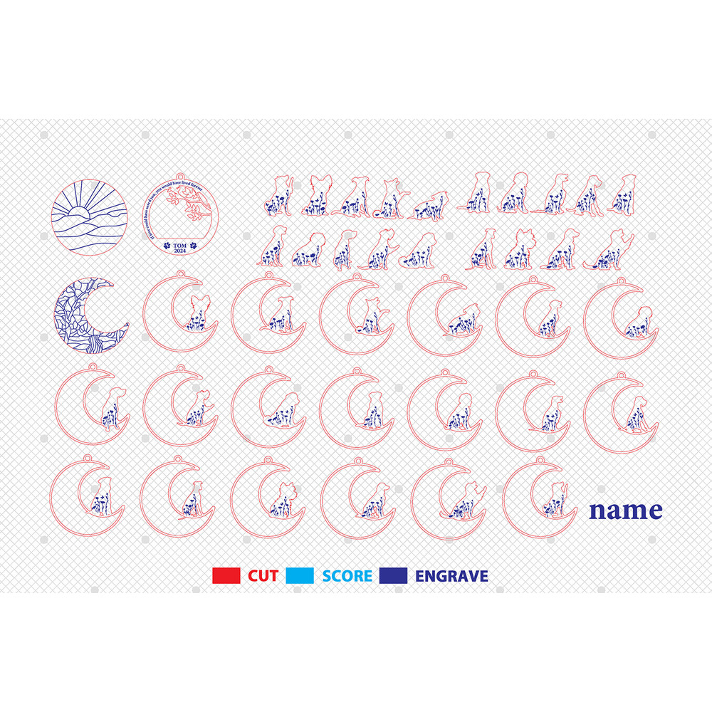 Custom Dog Name Memorial Ornament Svg Dog Memorial Gift Loss Of Dog Ornament SvgMemorial Dog Svg 1