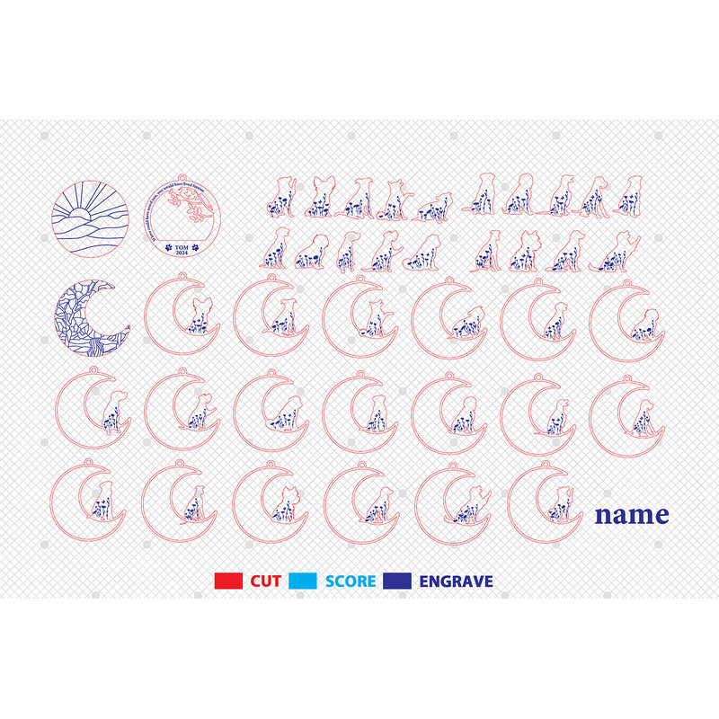 Custom Dog Name Memorial Ornament Svg Dog Memorial Gift Loss Of Dog Ornament SvgMemorial Dog Svg 1