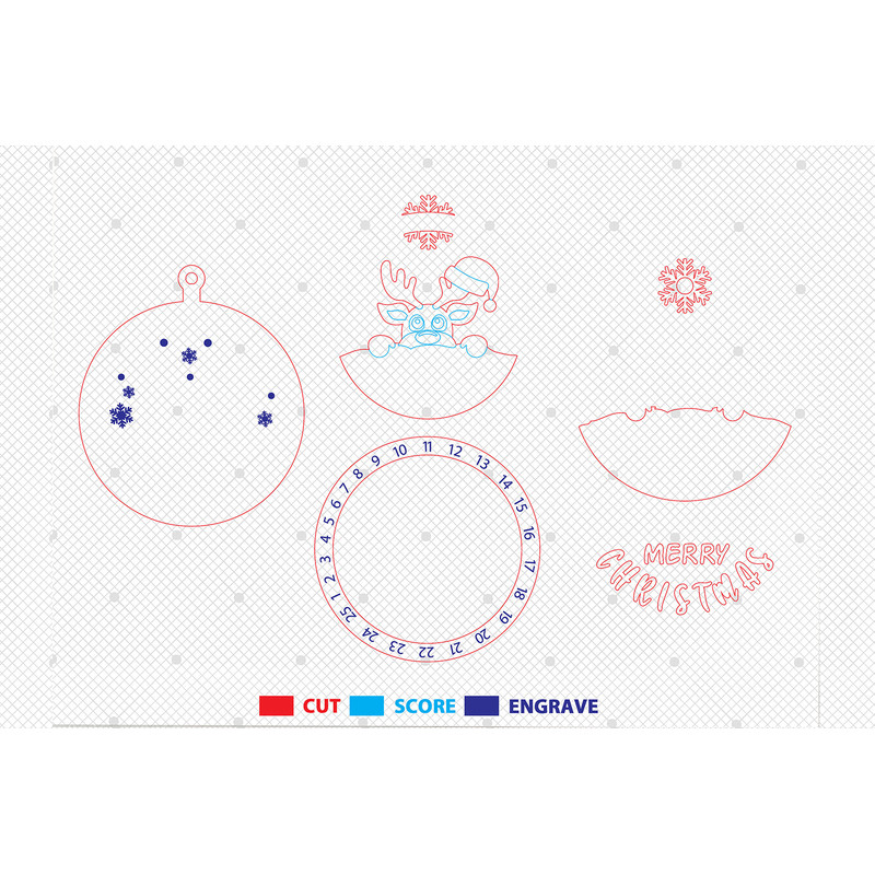 Christmas Countdown Ornament SvgCountdown To Christmas SvgReindeer Ornament SvgReindeer Svg 1