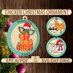 chicken christmas ornament svg,family christmas ornament svg,wooden christmas ornament ,christmas gifts svg