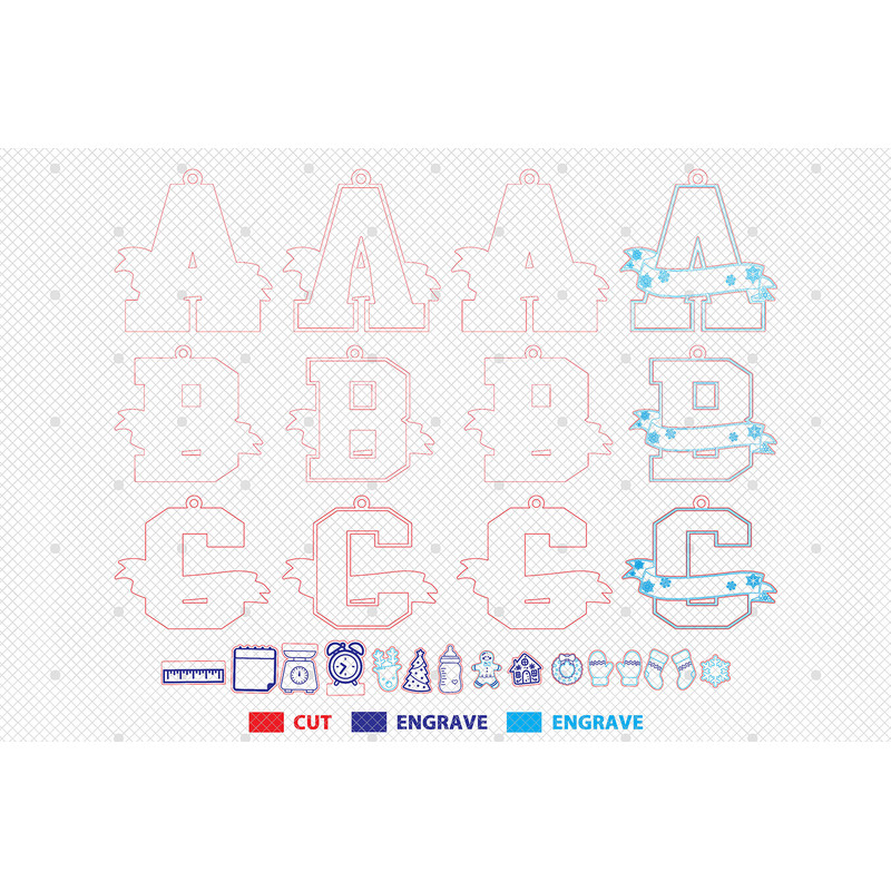 Personalized Initial Baby Name Ornament SvgBabys First Christmas Ornament Svg Shake Babies Ornament 1