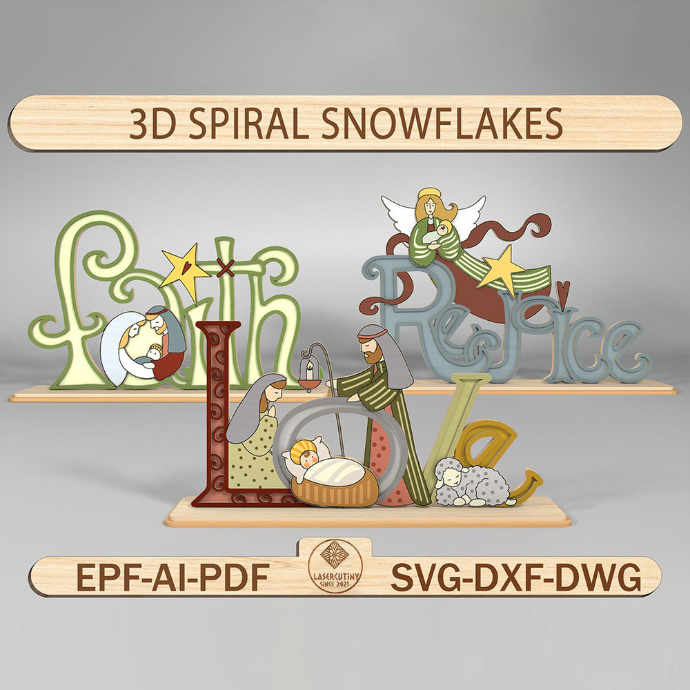 Christmas Nativity Standing Wood Sign Svg Standing Pieces Laser Cutting File Nativity Shelf Sitter 0