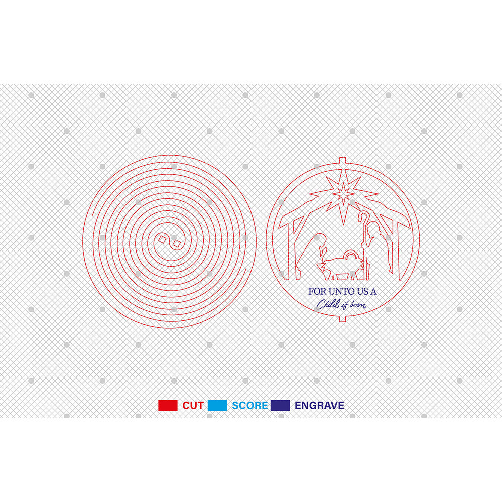 Spiral Christmas Nativity Ornament Svg Nativity Scene Ornament Svg Christmas Balls Decorations Svg 1