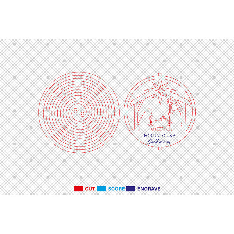 Spiral Christmas Nativity Ornament Svg Nativity Scene Ornament Svg Christmas Balls Decorations Svg 1