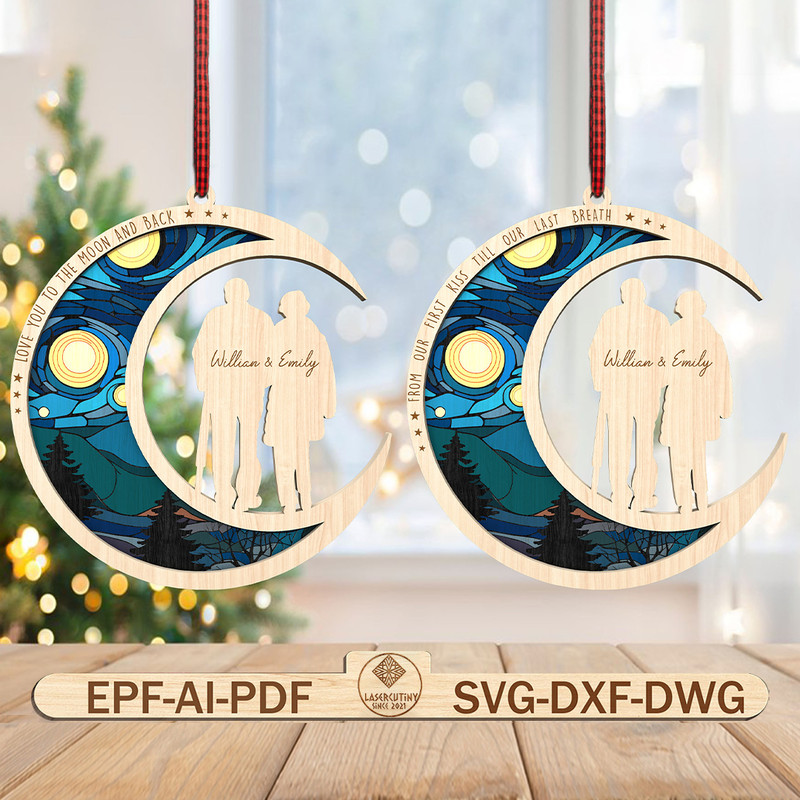 Personalized From Our First Kiss Till Our Last Breath Ornament Svg Old Couple Ornament Svg Annivers 0