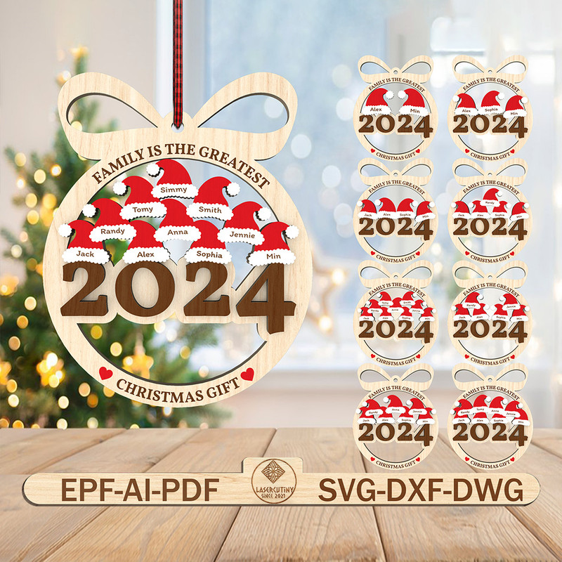 Personalized 2024 Family Is The Greatest Christmas Gift Ornament Svg Christmas Family Ornament Svg 0