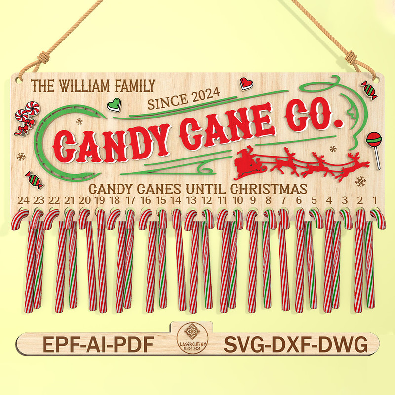 Personalized Christmas Family Countdown Calendar Svg Days Until Christmas Advent Calendar Svg 0