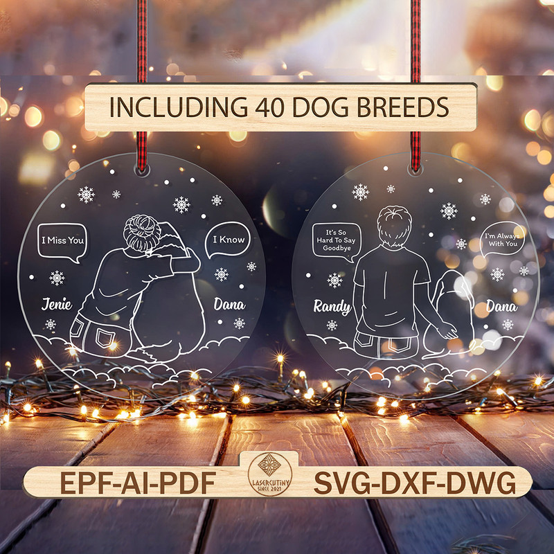 Personalized Loss Of Dog Ornament Svg Memorial Ornament Svg Christmas Gift Svg Remembrance SvgLaser 0
