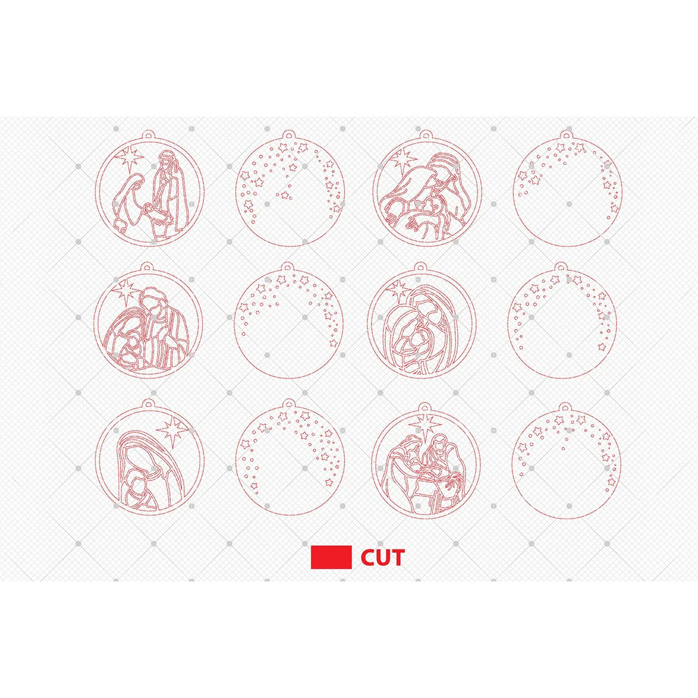 Nativity Ornament Laser Cut Files SvgChristmas Wood Ornament Svg 1