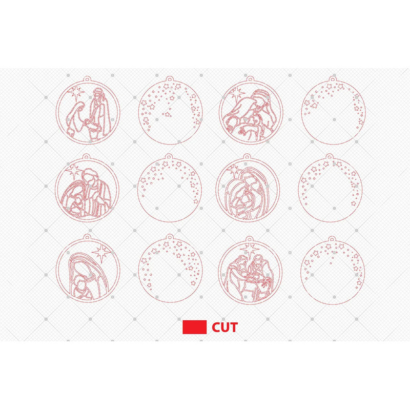 Nativity Ornament Laser Cut Files SvgChristmas Wood Ornament Svg 1