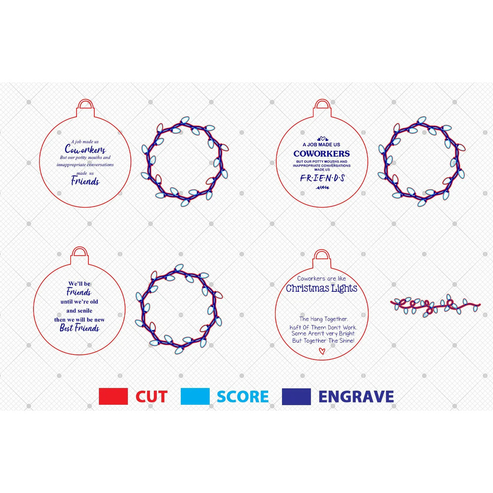 Funny Christmas Ornament SvgBest Friend Ornament Laser Cut File SvgChristmas Light Svg 1